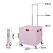 Folding Shopping Trolley Cart Portable Rolling Grocery Basket Wheel Pink