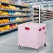 Folding Shopping Trolley Cart Portable Rolling Grocery Basket Wheel Pink