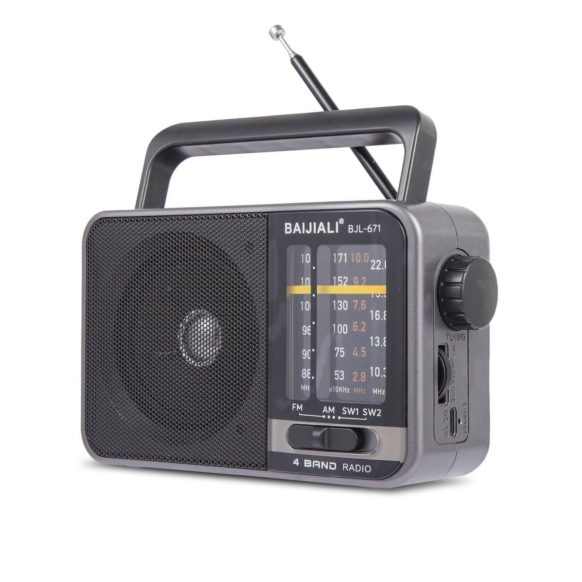AM FM Radio Portable Transistor Speaker Battery Powered USB DC Small Loud Indoor Outdoor Emergency Camping Use