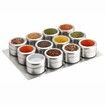 12 Magnetic Stainless Steel Spice Tins With Wall-Mounted Organiser And Labelling Stickers