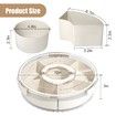 Divided Serving Tray with Lid and Handle,Large Snack Spinner,Snackle Box Container,Multi-purpose Food Platter for Charcuterie Veggie Fruit,Taco Tuesday Movie Night Travel Beach Picnic Essentials (1 Pcs)
