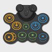 10 Pads Electronic Drum Sets, Drum Practice Pad with Headphone Jack, Built-in 2 Speaker Foot Pedals and Drumsticks, Kids Drum Set Compatible with MIDI Output