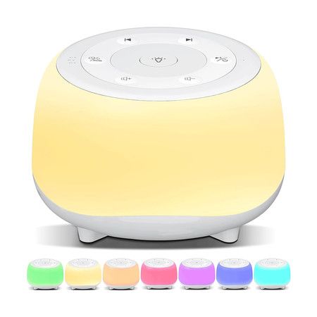White Noise Sound Machine for Sleeping with Night Light, 34 Soothing Sounds, Rechargeable White Noise Machine for Kids Sleep