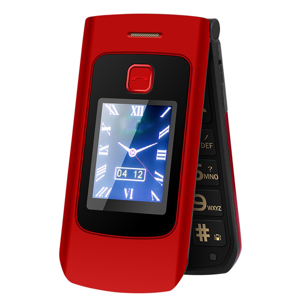 4G Unlocked Flip Phone Dual Screen SOS Function Loud Sound E Book Feature Senior Gift Elderly E Book Red