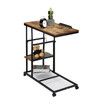 Sofa Side Table Bedside Narrow Couch End Desk Laptop Stand Nightstand Bedroom Home Furniture with Tiltable Top Board Shelves
