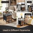 Sofa Bedside Table Narrow End Nightstand Bedroom Home Furniture Couch Accent Storage Cabinet 2 Drawers Open Shelves