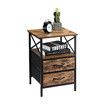 Sofa Bedside Table Narrow End Nightstand Bedroom Home Furniture Couch Accent Storage Cabinet 2 Drawers Open Shelves