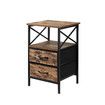Sofa Bedside Table Narrow End Nightstand Bedroom Home Furniture Couch Accent Storage Cabinet 2 Drawers Open Shelves