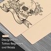 Tattoo Practice Skins with Transfer Paper,35Pcs Tattoo Fake Skin and Stencil Paper Kit Includes 25Pcs Tattoo Paper and 10Pcs Double Sided Tattoo Skin Practice