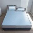 200*220cm 3p Set Luxurious Viscose Fiber Bedding Mat Pillow Case Summer Cool Feeling Silky Bedding Mat Pillow CaseBreathable Antibacterial Foldable Washable Soft