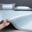 180*200cm 3p Set Luxurious Viscose Fiber Bedding Summer Cool Feeling Silky Bedding Mat Pillow CaseBreathable Antibacterial Foldable Washable Soft