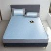 180*200cm 3p Set Luxurious Viscose Fiber Bedding Summer Cool Feeling Silky Bedding Mat Pillow CaseBreathable Antibacterial Foldable Washable Soft