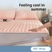 180*200cm 3p Set Thickend Latex Wrap Around Bedding Mat Summer Cool Silky Pillow Case Bean-shaped massage Breathable Antibacterial Foldable Washable