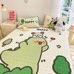 120*200cm 2p Set Latex Bedding Mat Summer Cool Silky Pillow Case Breathable Antibacterial Foldable Washable Kids Gift