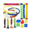 18Pcs Diving Pool Toys for Kids, Swimming Pool Toy, Includes 4 Pool Rings, 4 Diving Sticks, 4 Bandits, 6 Treasures Underwater Swim Pool Games for Ages 8-12