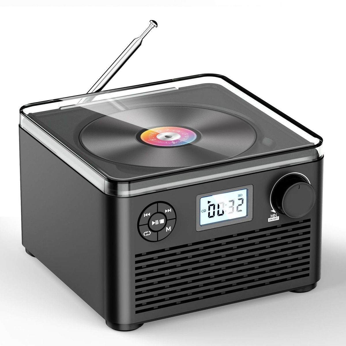 Bluetooth Rechargeable CD Player Portable Speakers Boombox FM Radio MP3 Disc USB TF Headphone Jack Audio Entertainment