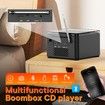 Bluetooth Rechargeable CD Player Portable Speakers Boombox FM Radio MP3 Disc USB TF Headphone Jack Audio Entertainment