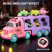 Carrier Truck Toy 7in1 Toddler Girl Bus Friction Power Cars Light Sound Birthday Christmas Gifts Kids Ages 3+ Car Construction Vehicles