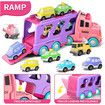 Carrier Truck Toy 7in1 Toddler Girl Bus Friction Power Cars Light Sound Birthday Christmas Gifts Kids Ages 3+ Car Construction Vehicles