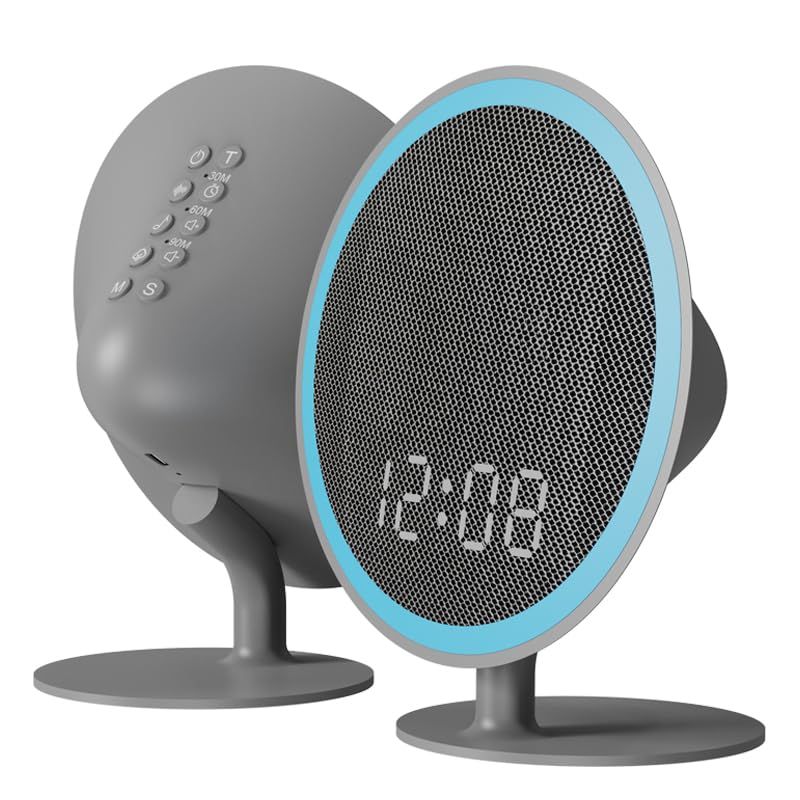 White Noise Machine with Bluetooth,39 Soothing Sounds LED Night Light and Clock Display for Sleeping,Sleep Sound Machine for Office,Insomniacs
