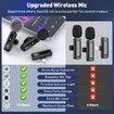 Wireless Lavalier Microphone for iPhone Recording Clip-on Mini Mic for iPhone/for iPad Video Recording with Rotatable Clip&Denoise Recording,Portable Mic Set