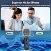 Wireless Lavalier Microphone for iPhone Recording Clip-on Mini Mic for iPhone/for iPad Video Recording with Rotatable Clip&Denoise Recording,Portable Mic Set