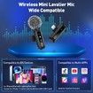 Wireless Lavalier Microphone for iPhone Recording Clip-on Mini Mic for iPhone/for iPad Video Recording with Rotatable Clip&Denoise Recording,Portable Mic Set