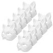 10PCS Cat Mask Therian Masks White Cat Masks Dress Up Masks DIY White Masks Cosplay Masks Costume Party Favors