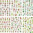 6 Sheets Grinch Nail Art Stickers Christmas Cartoon Adhesive Decals for DIY Nails