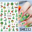 6 Sheets Grinch Nail Art Stickers Christmas Cartoon Adhesive Decals for DIY Nails