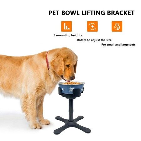 Dog Bowl Stand Adjustable Raised Feeder Small Medium Large Pets Feeding Comfort Durable