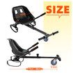 Hover Go Kart Seat Hoverboard Adjustable Self Balancing Ride On Portable Off Road Sit Down Riding Attachment Holder Stand for Kids Adults Black