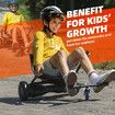 Hover Go Kart Seat Hoverboard Adjustable Self Balancing Ride On Portable Off Road Sit Down Riding Attachment Holder Stand for Kids Adults Black