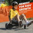 Hover Go Kart Seat Holder Stand Hoverboard Attachment Adjustable Self Balancing Ride On Off Road Sit Down Two Rods Auto Reset for Kids Adults