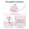 Travel Toiletry Bag,Lightweight Large Wide-open Travel Bag for Women,Puffy Cosmetic Makeup Bag Organizer with Handle for Accessories,Essentials,Toiletries,Pink