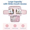 Travel Toiletry Bag,Lightweight Large Wide-open Travel Bag for Women,Puffy Cosmetic Makeup Bag Organizer with Handle for Accessories,Essentials,Toiletries,Pink