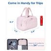 Travel Toiletry Bag,Lightweight Large Wide-open Travel Bag for Women,Puffy Cosmetic Makeup Bag Organizer with Handle for Accessories,Essentials,Toiletries,Pink