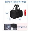 Travel Toiletry Bag,Lightweight Large Wide-open Travel Bag for Women,Puffy Cosmetic Makeup Bag Organizer with Handle for Accessories,Essentials,Toiletries,Black