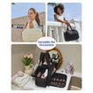 Travel Toiletry Bag,Lightweight Large Wide-open Travel Bag for Women,Puffy Cosmetic Makeup Bag Organizer with Handle for Accessories,Essentials,Toiletries,Black