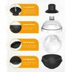 Set of 4 Large Round Ice Ball Maker Mold Silicone for Whiskey with 2 in 1 Funnel Lid, 2.4 Inch Big Sphere Ice Mold for Cocktails Bourbon, Easy Release, Perfectly Round Ice Cube Tray