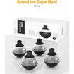 Set of 4 Large Round Ice Ball Maker Mold Silicone for Whiskey with 2 in 1 Funnel Lid, 2.4 Inch Big Sphere Ice Mold for Cocktails Bourbon, Easy Release, Perfectly Round Ice Cube Tray