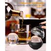 Set of 4 Large Round Ice Ball Maker Mold Silicone for Whiskey with 2 in 1 Funnel Lid, 2.4 Inch Big Sphere Ice Mold for Cocktails Bourbon, Easy Release, Perfectly Round Ice Cube Tray