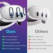 Camera Lens Protector for Oculus Meta Quest 3 Accessories,Thin 9H Tempered Glass,Alloy Frame,Anti-Scratch,Camera Screen Protector Cover,Black