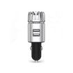 Car Air Purifier Ionizer, 12V Plug in Car Air Freshener Gadgets with Dual USB Charger Removes Cigarette Smoke, Pet and Food Odor, Ionic Ozone, Silver