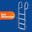 4-Step Boat Dock Pool Ladder Removable Aluminium Stairs Pontoon Deck Boarding Steps 227kg Load Inground Swim Pools Safety Handrail Non Slip