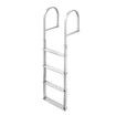 4-Step Boat Dock Pool Ladder Removable Aluminium Stairs Pontoon Deck Boarding Steps 227kg Load Inground Swim Pools Safety Handrail Non Slip