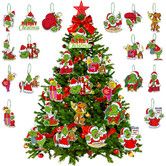 Grinch Christmas Tree Hanging Ornaments Decoration Set of 32 Tree Decorations,Indoor Outdoor Christmas Tree Decor