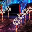 5-in-1 Solar Christmas Snowflake Light Garden Stake Lights For Patio, Yard, Garden, Walkway, Lawn Outdoor Christmas Decoration