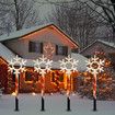 5-in-1 Solar Christmas Snowflake Light Garden Stake Lights For Patio, Yard, Garden, Walkway, Lawn Outdoor Christmas Decoration