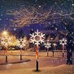 5-in-1 Solar Christmas Snowflake Light Garden Stake Lights For Patio, Yard, Garden, Walkway, Lawn Outdoor Christmas Decoration